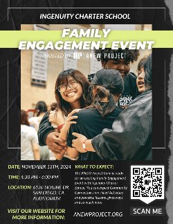 ANEW Project Family Event Flyer