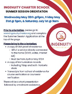 Summer Session Orientation Flyer